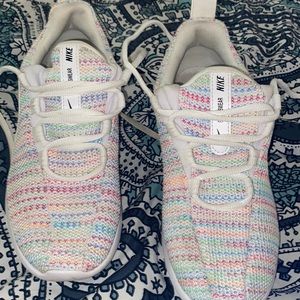 Rainbow colored Nike sportswear shoes youth size 4
